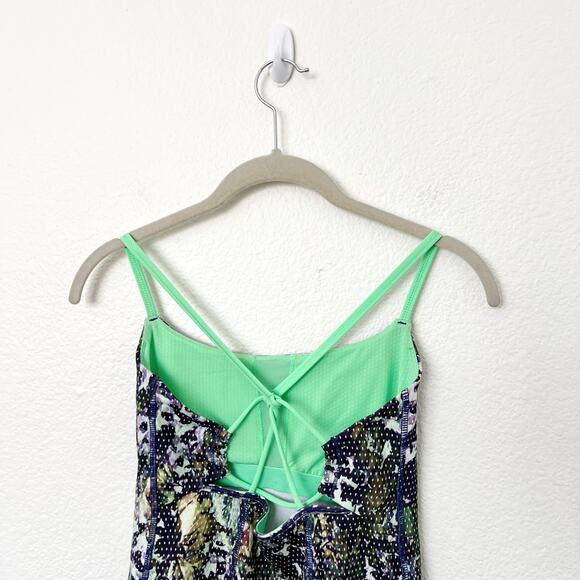 [Lululemon] Dancing Warrior Floral Sport Pistachio Workout Tank Built In Bra 4 - Picture 4 of 10